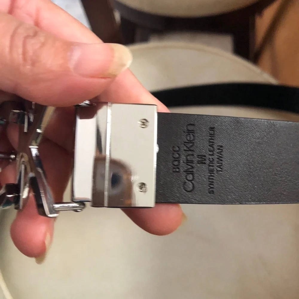 Calvin Klein double side  Belt with Silver CK Buckle